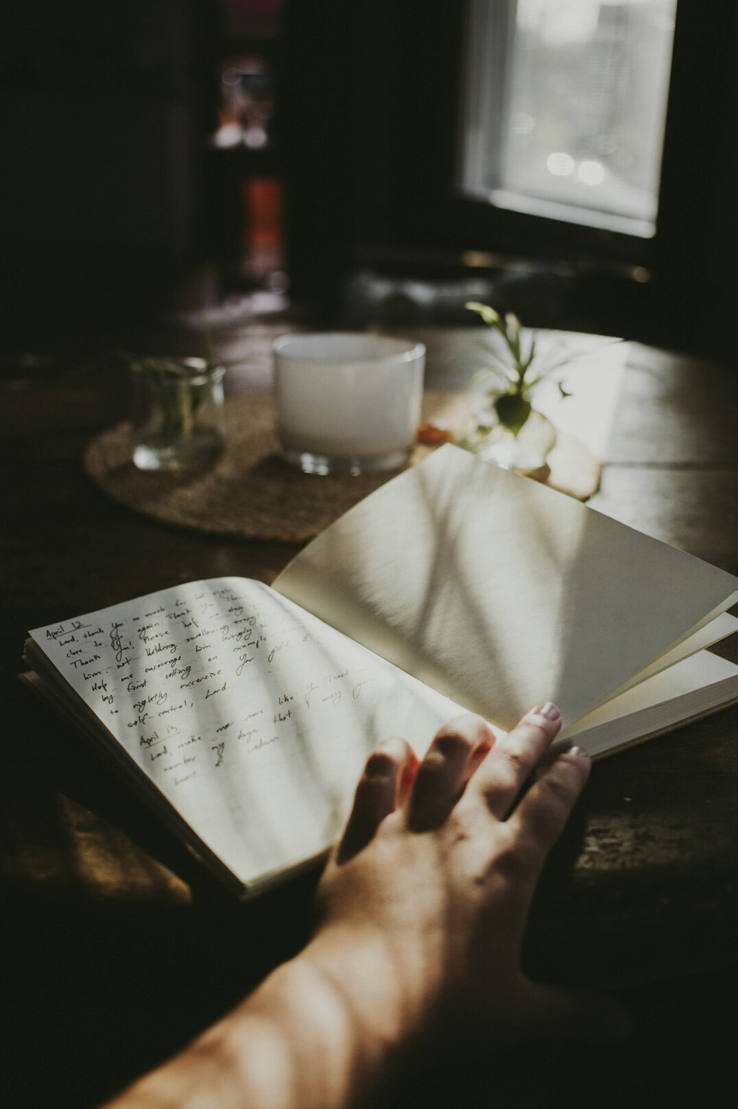 calm person journaling emotions