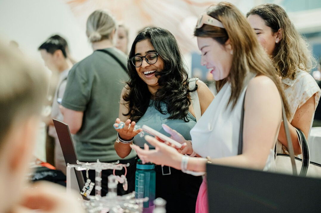 woman networking at event